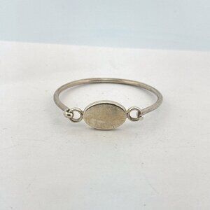 Estate Sterling Silver 925 Monogram able Oval Bangle Bracelet 6” 16.6g